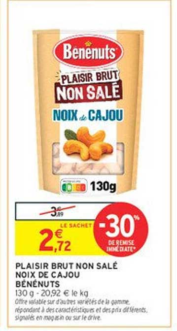 PLAISIR BRUT NON SALÉ NOIX DE CAJOU