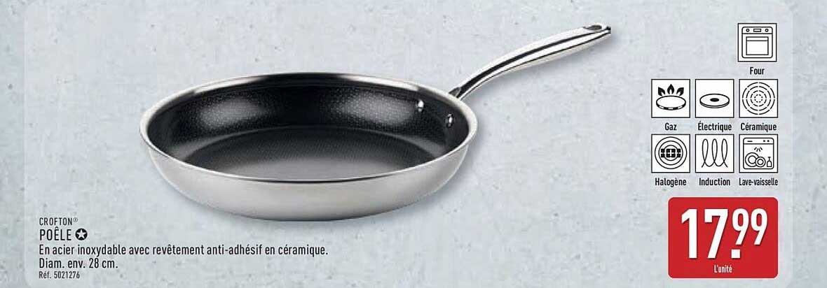 Poêle Crofton 28 cm avec revêtement antiadhésif en céramique