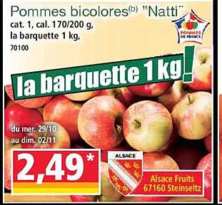 Pommes bicolores "Natti" - la barquette 1 kg !