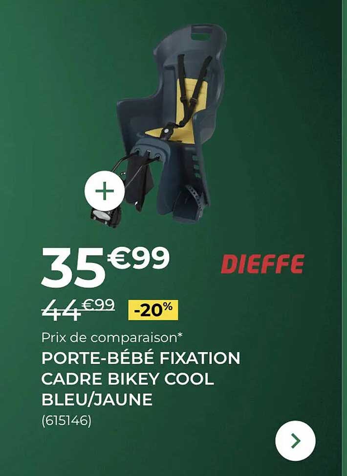 PORTE-BÉBÉ FIXATION CADRE BIKEY COOL BLEU/JAUNE