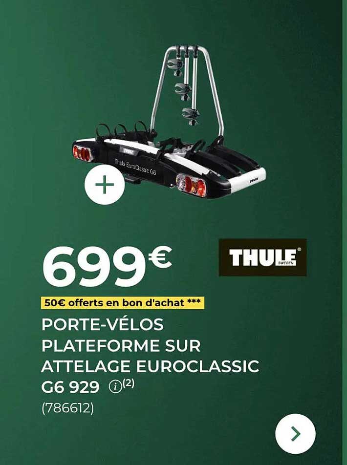 PORTE-VÉLOS PLATEFORME SUR ATTELAGE EUROCLASSIC G6 929
