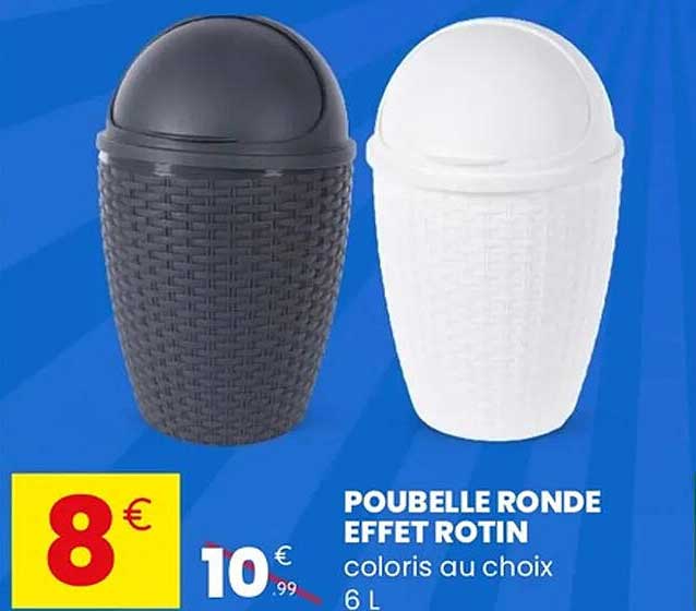 POUBELLE RONDE EFFET ROTIN