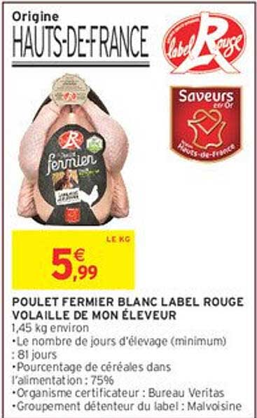 POULET FERMIER BLANC LABEL ROUGE VOLAILLE DE MON ÉLEVEUR