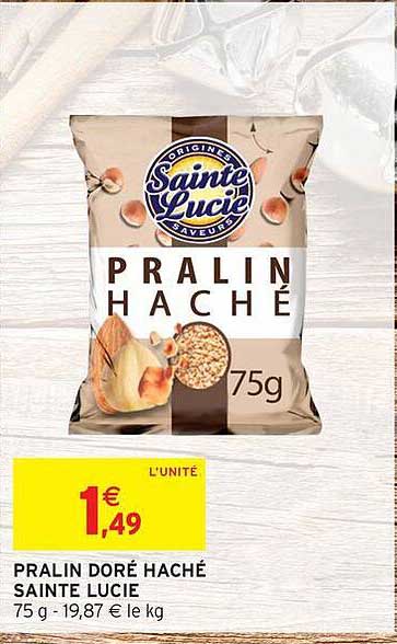 PRALIN DORÉ HACHÉ SAINTE LUCIE
