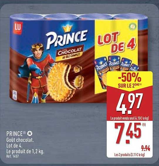 PRINCE® Goût Chocolat - Lot de 4