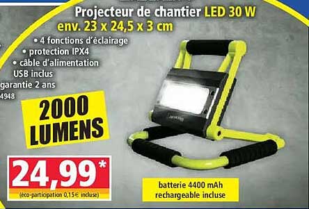 Projecteur de chantier LED 30 W