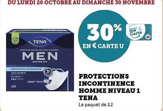 PROTECTIONS INCONTINENCE HOMME NIVEAU 1 TENA