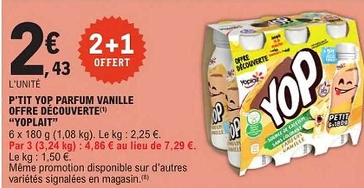 P'TIT YOP PARFUM VANILLE OFFRE DÉCOUVERTE "YOPLAIT"