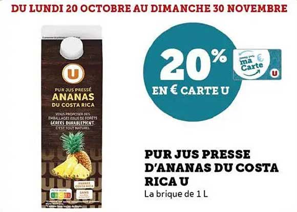 PUR JUS PRESSE D’ANANAS DU COSTA RICA U
