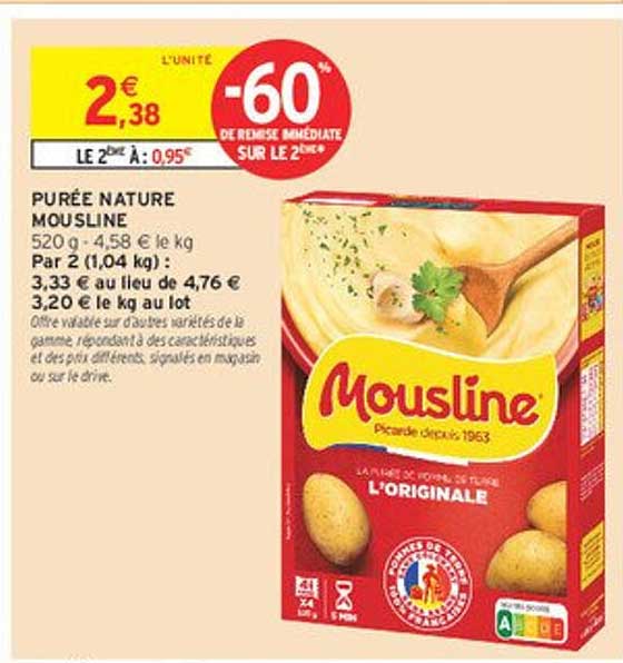 PURÉE NATURE MOUSLINE
