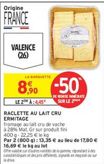 RACLETTE AU LAIT CRU ERMITAGE