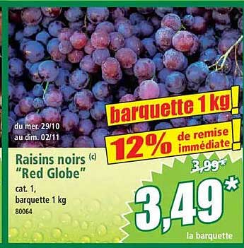 Raisins noirs "Red Globe"