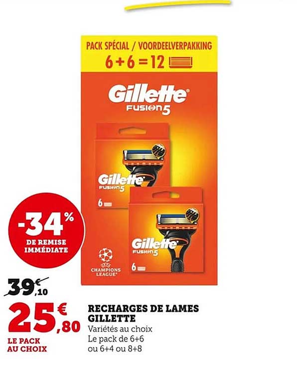 RECHARGES DE LAMES GILLETTE