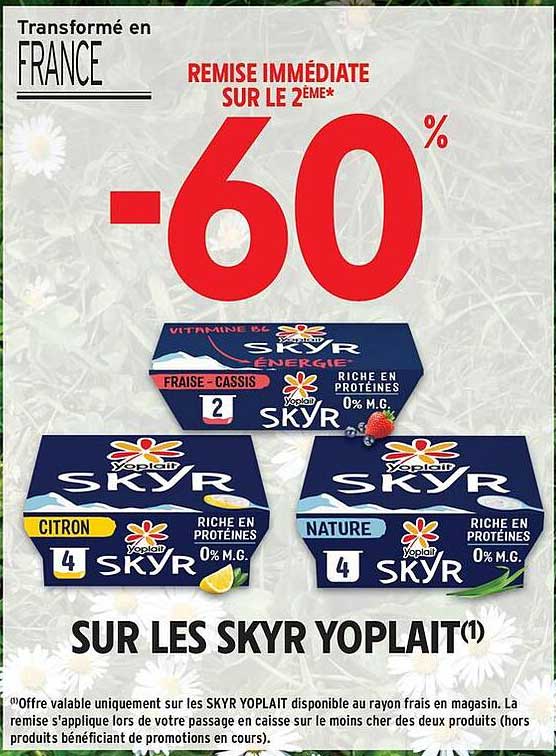 Remise immédiate sur le 2ème* -60%