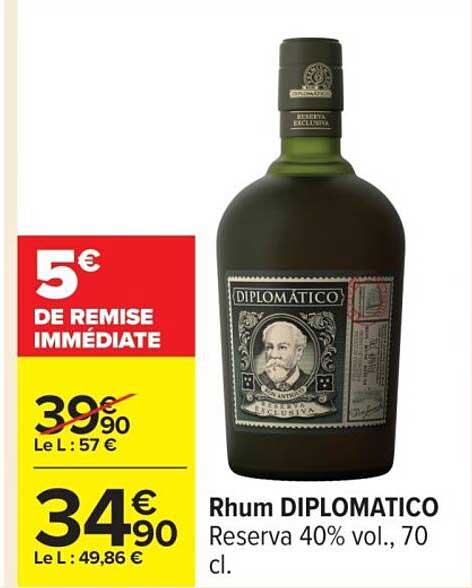 Rhum DIPLOMATICO Reserva 40% vol., 70 cl.