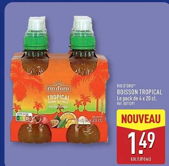 RIO D'ORO BOISSON TROPICAL Le pack de 4 x 20 cl.