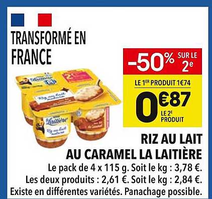 RIZ AU LAIT AU CARAMEL LA LAITIÈRE