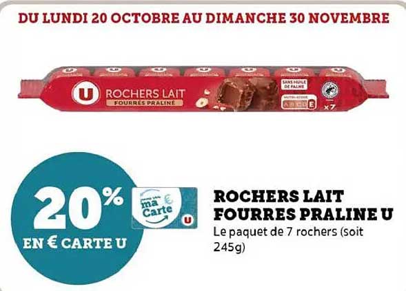 ROCHERS LAIT FOURRES PRALINE U