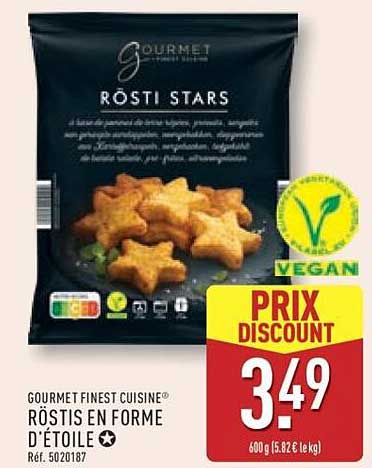 RÖSTIS EN FORME D'ÉTOILE