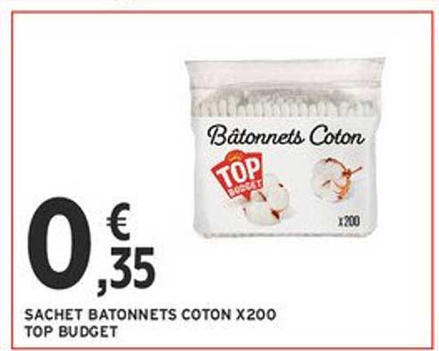 SACHET BATONNETS COTON X200 TOP BUDGET
