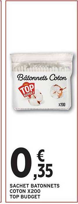 SACHET BATONNETS COTON X200 TOP BUDGET