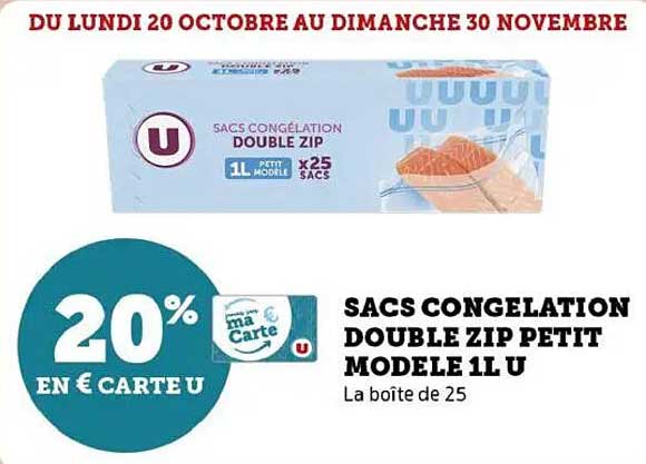 SACS CONGELATION DOUBLE ZIP PETIT MODELE 1L U