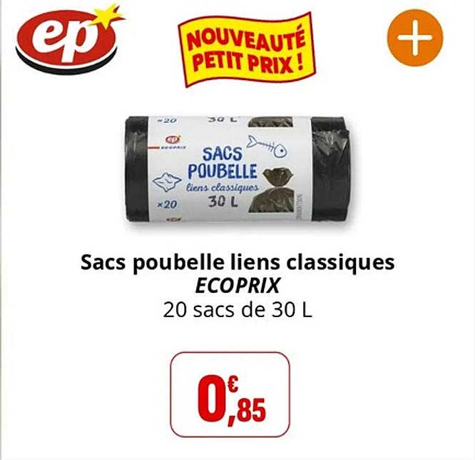 Sacs poubelle liens classiques ECOPRIX