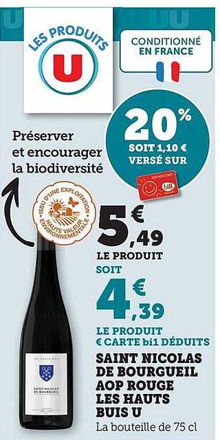 SAINT NICOLAS DE BOURGUEIL AOP ROUGE LES HAUTS BUIS U