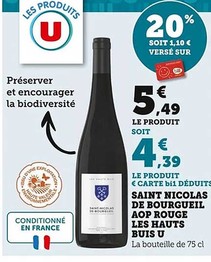 SAINT NICOLAS DE BOURGUEIL AOP ROUGE LES HAUTS BUIS U