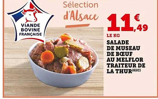 SALADE DE MUSEAU DE BŒUF AU MELFLOR TRAITEUR DE LA THUR