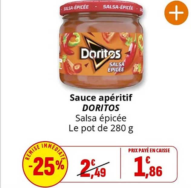Sauce apéritif DORITOS Salsa épicée Le pot de 280 g