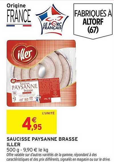 SAUCISSE PAYSANNE BRASSE ILLER