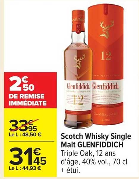 Scotch Whisky Single Malt GLENFIDDICH 12 ans