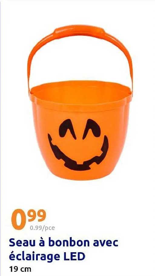 Seau à bonbon avec éclairage LED