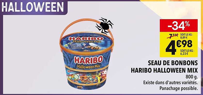 SEAU DE BONBONS HARIBO HALLOWEEN MIX 800 g