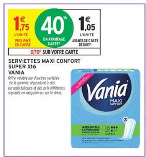 SERVIETTES MAXI CONFORT SUPER X16 VANIA