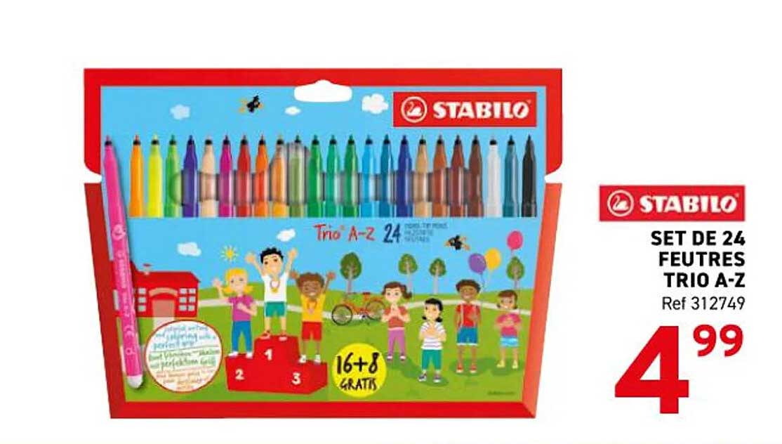 SET DE 24 FEUTRES TRIO A-Z