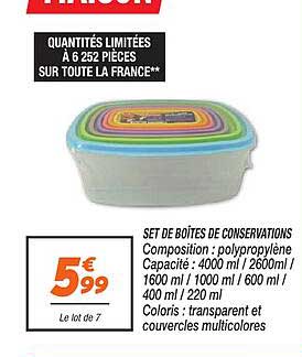 SET DE BOÎTES DE CONSERVATIONS