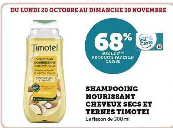 SHAMPOOING NOURRISSANT CHEVEUX SECS ET TERNES TIMOTEI