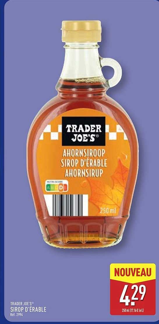 SIROP D'ÉRABLE TRADER JOE'S