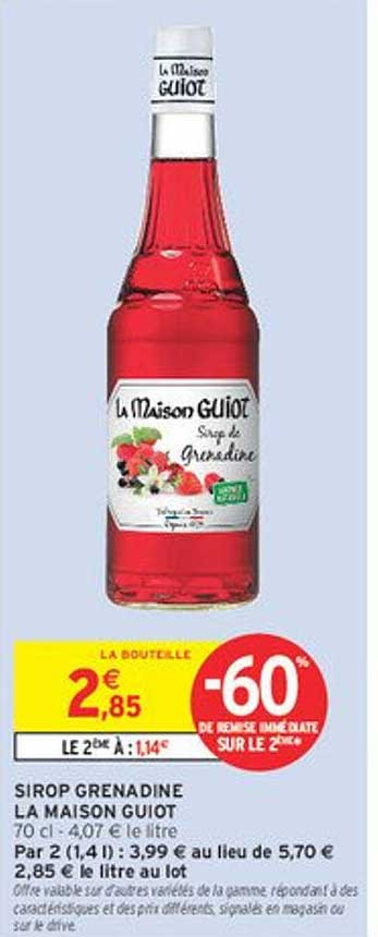 SIROP GRENADINE LA MAISON GUIOT