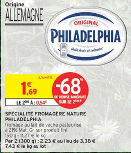 SPÉCIALITÉ FROMAGÈRE NATURE PHILADELPHIA