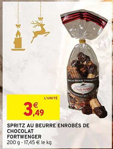 SPRITZ AU BEURRE ENROBÉS DE CHOCOLAT FORTWENGER