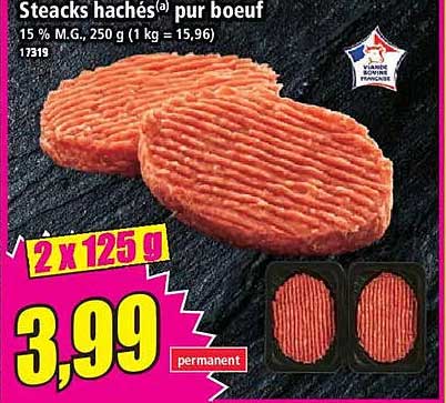 Steacks hachés(a) pur boeuf