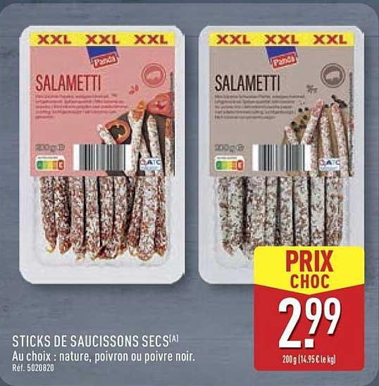 STICKS DE SAUCISSONS SECS