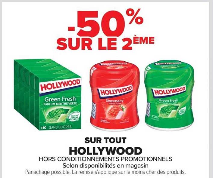 SUR TOUT HOLLYWOOD -50% SUR LE 2ÈME
