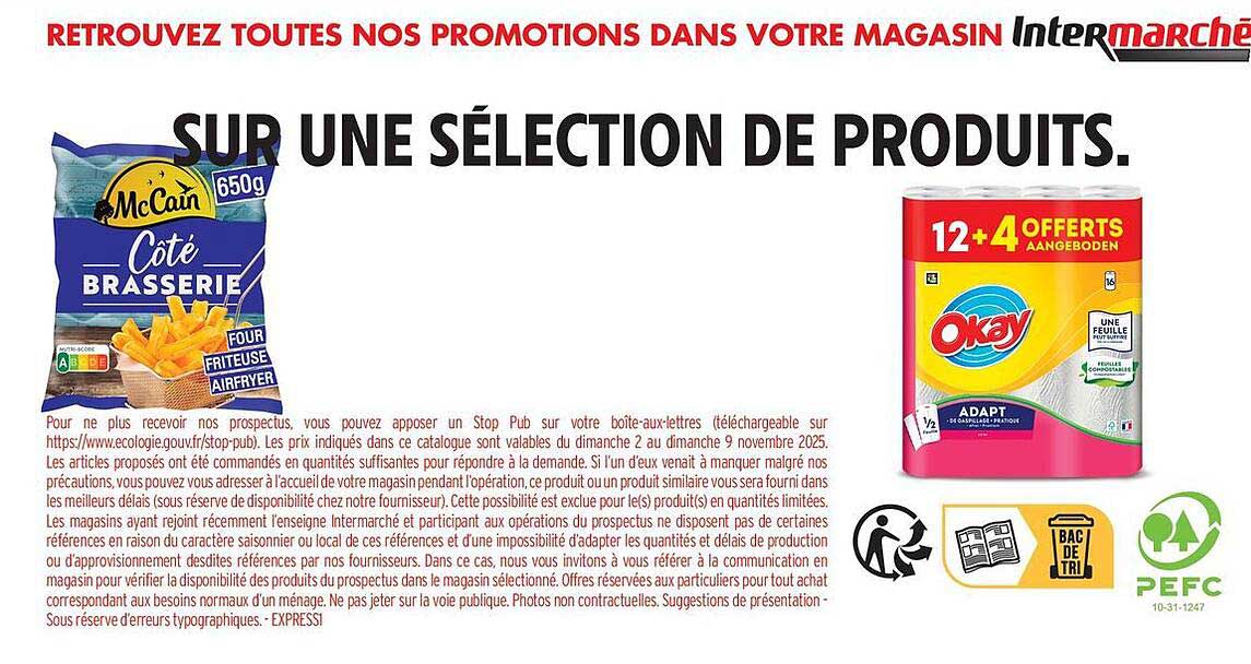 SUR UNE SÉLECTION DE PRODUITS.