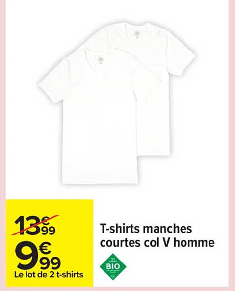 T-shirts manches courtes col V homme