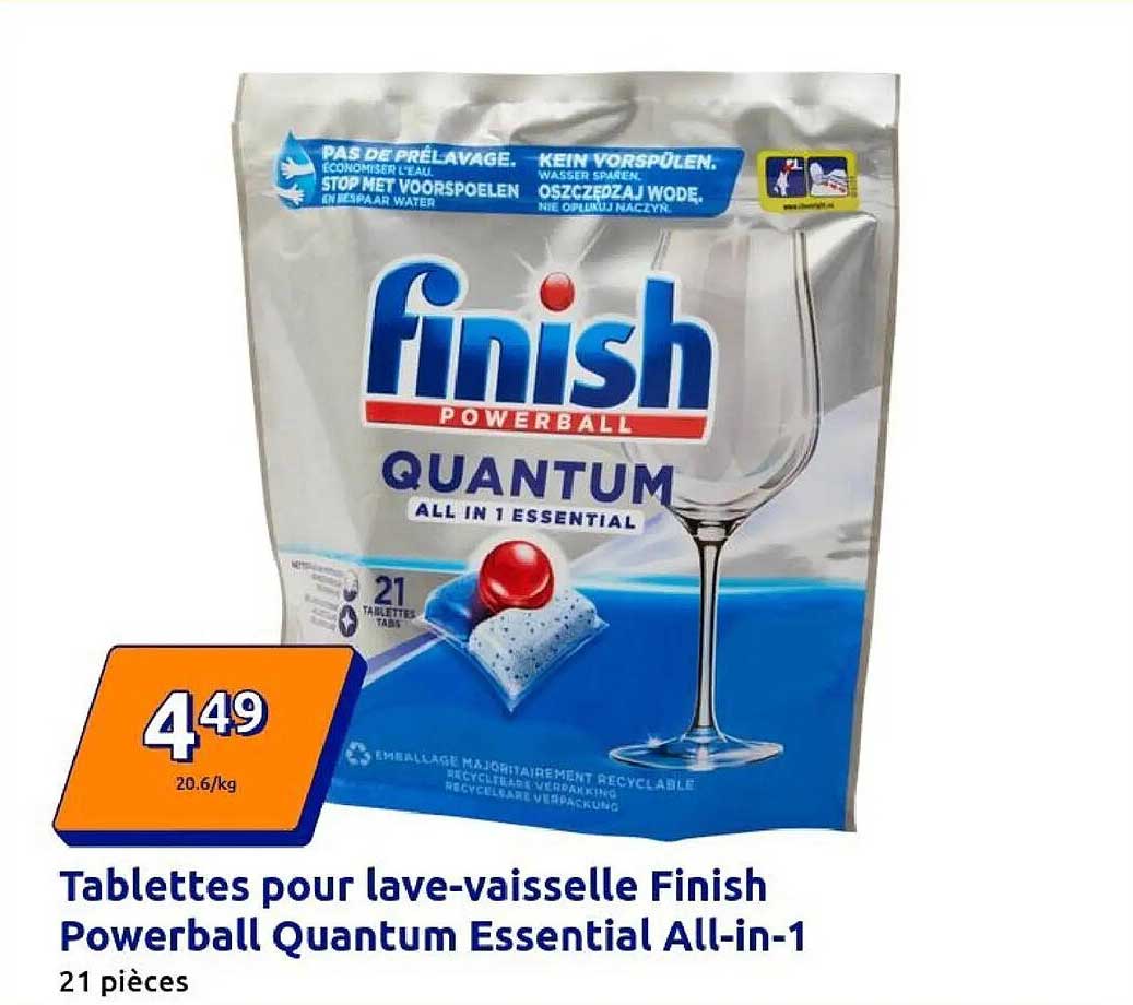 Tablettes pour lave-vaisselle Finish Powerball Quantum Essential All-in-1