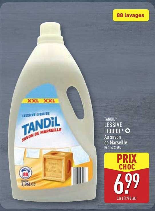 TANDIL® LESSIVE LIQUIDE* Au savon de Marseille.